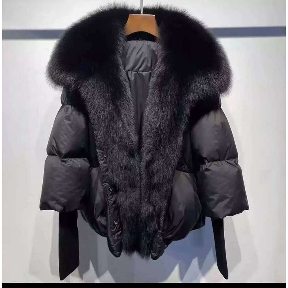 2024 Winter Women Warm Coat Oversized Real Fox Fur Collar Thick Outerwear New Fashion 90% Goose Down Jacket 250806