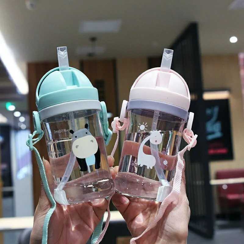 350ml Kids Drinking Cup Feeding Bottle With Straw Gravity Ball Wide Caliber Bottle X250806