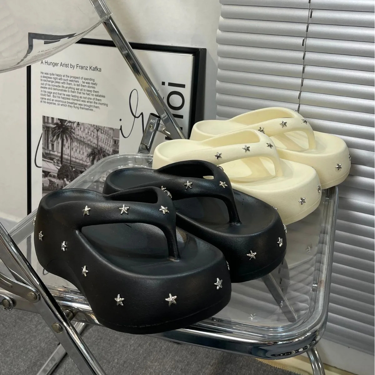 2025 Summer Wedge Platform Flip Flops Thick Soles High Heels Beach Shoes Slippers Outdoor Beach Flip Flops Opened Toe 250731