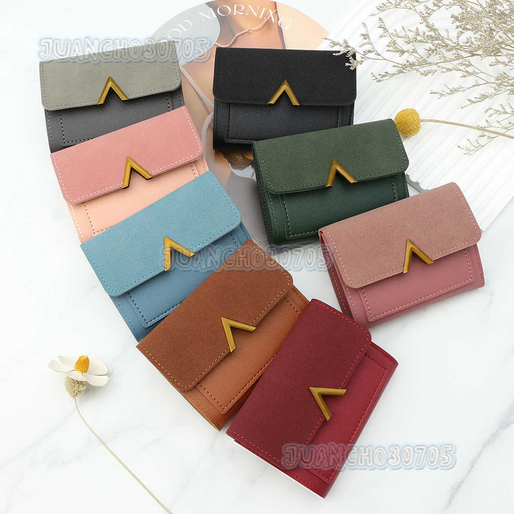 New Womens Short Card Bag Small Wallet Three Fold Wallet Womens Multi Card Pocket Mini Card Cover H250806