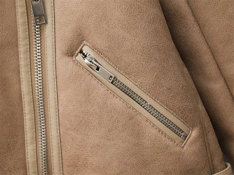 new European and American women's long sleeve standing collar double-sided jacket fur one thick warm coat