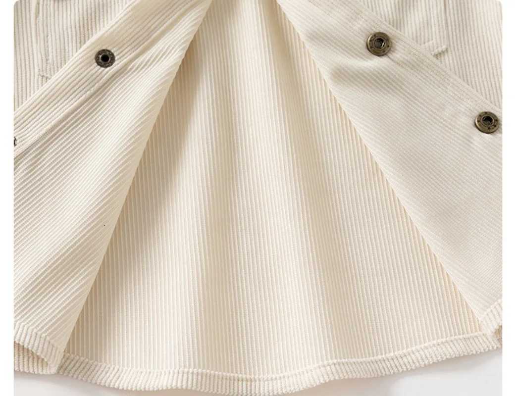 CHIldrens Solid-color Turn-down Collar Shirt New Spring Boys Long-leeve Corduroy Shirt Boys Blouse X250806