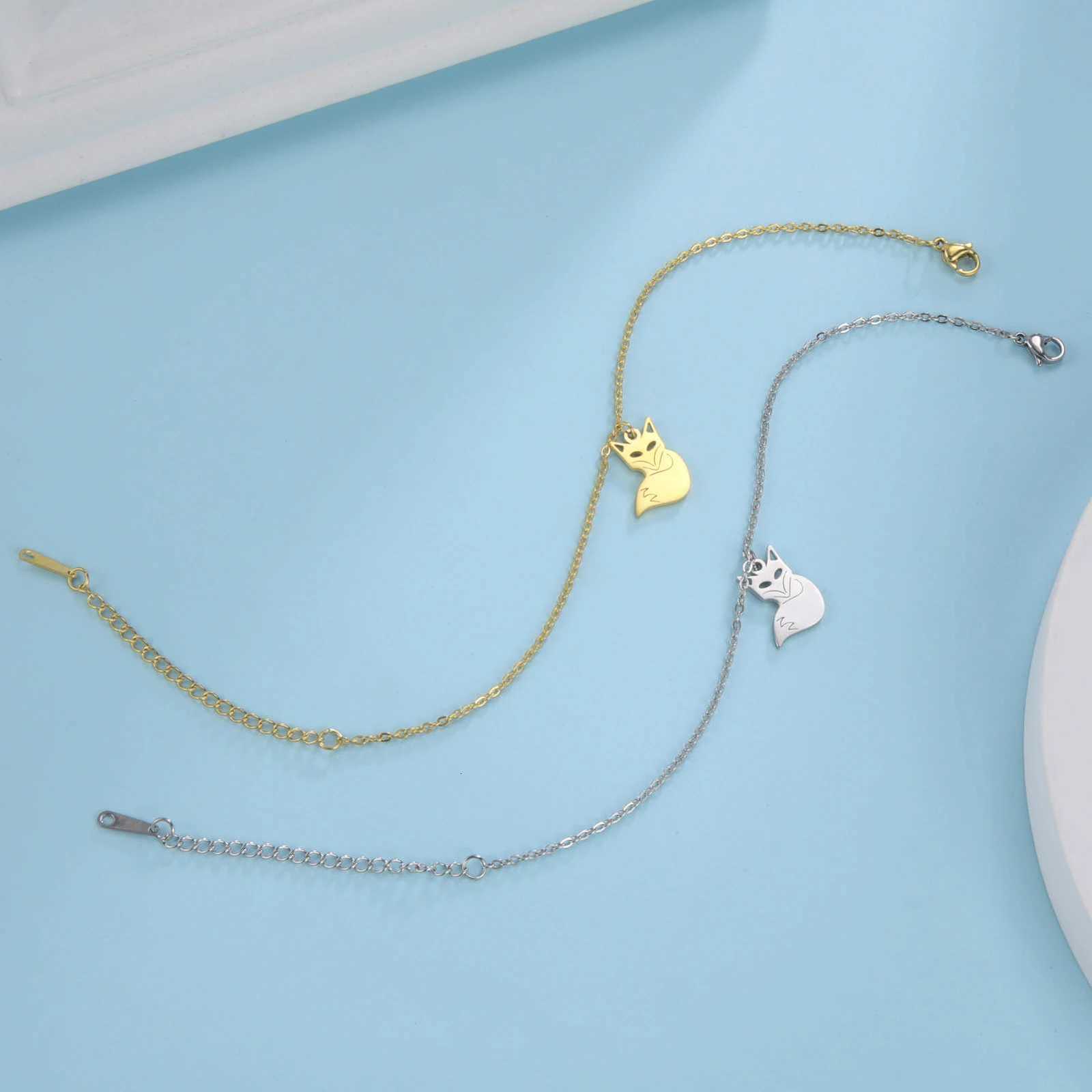 Skyrim New Cute Fox Anklet Stainless Steel Animal Amulet Leg Ankle Fashion Beach Accessories Jewelry Gift for Women Y250805