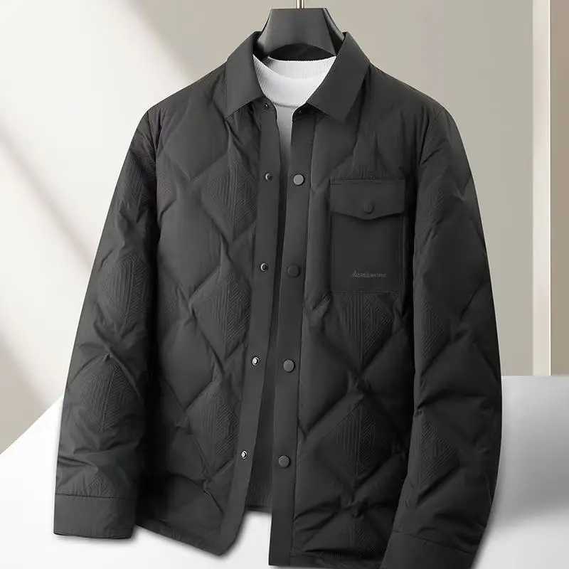 2025 Autumn/Winter New Mens Down Jacket Down Content 90% Quality Fabric Casual Lightweight Youth Down Jacket with Shirt Collar W250806