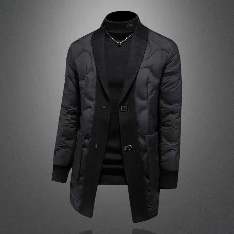 High Quality 2025 Winter 90% White Duck New Fashion British Style Casual Loose Slim Mid-Length Down Jacket W250806