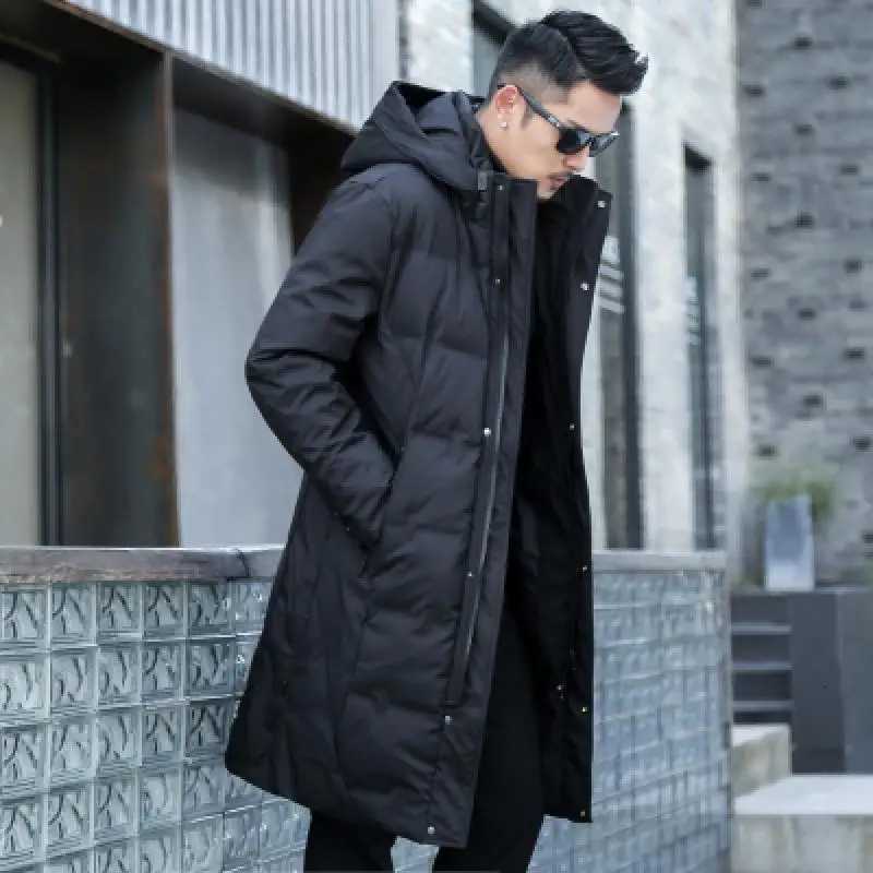 2025 Winter Men Long Down Jacket Hooded High Quality Loose White Duck Down Coat Men Thick Warm Winter Down Parka Men Snow Coat W250806