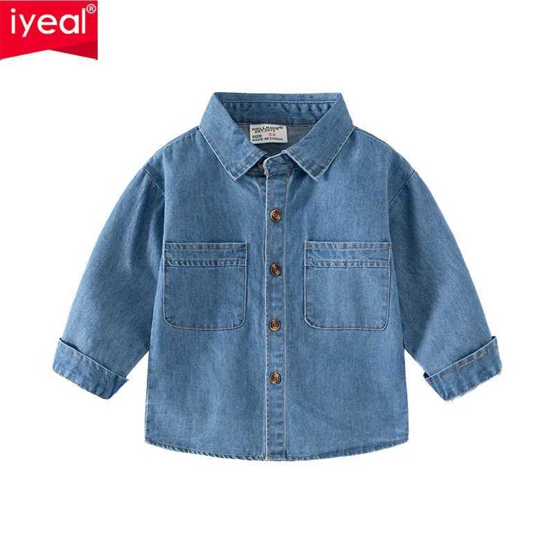2023 Autumn New Kids Boys Denim Long Sleeve Shirt Denim Shirt Baby Solid Casual Shirt X250806