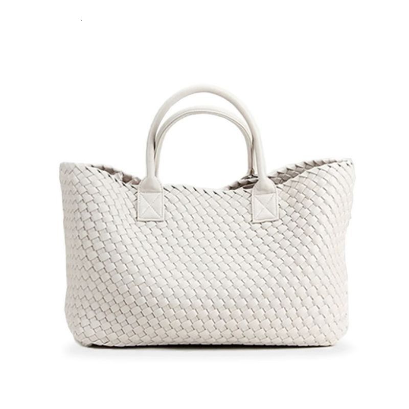 PU Soft Leather Texture Woven Bag Class Commute Bag 2025 Capacity Travel Bag Casual Handheld Shoulder Bag Internet Celebrity A12 250806