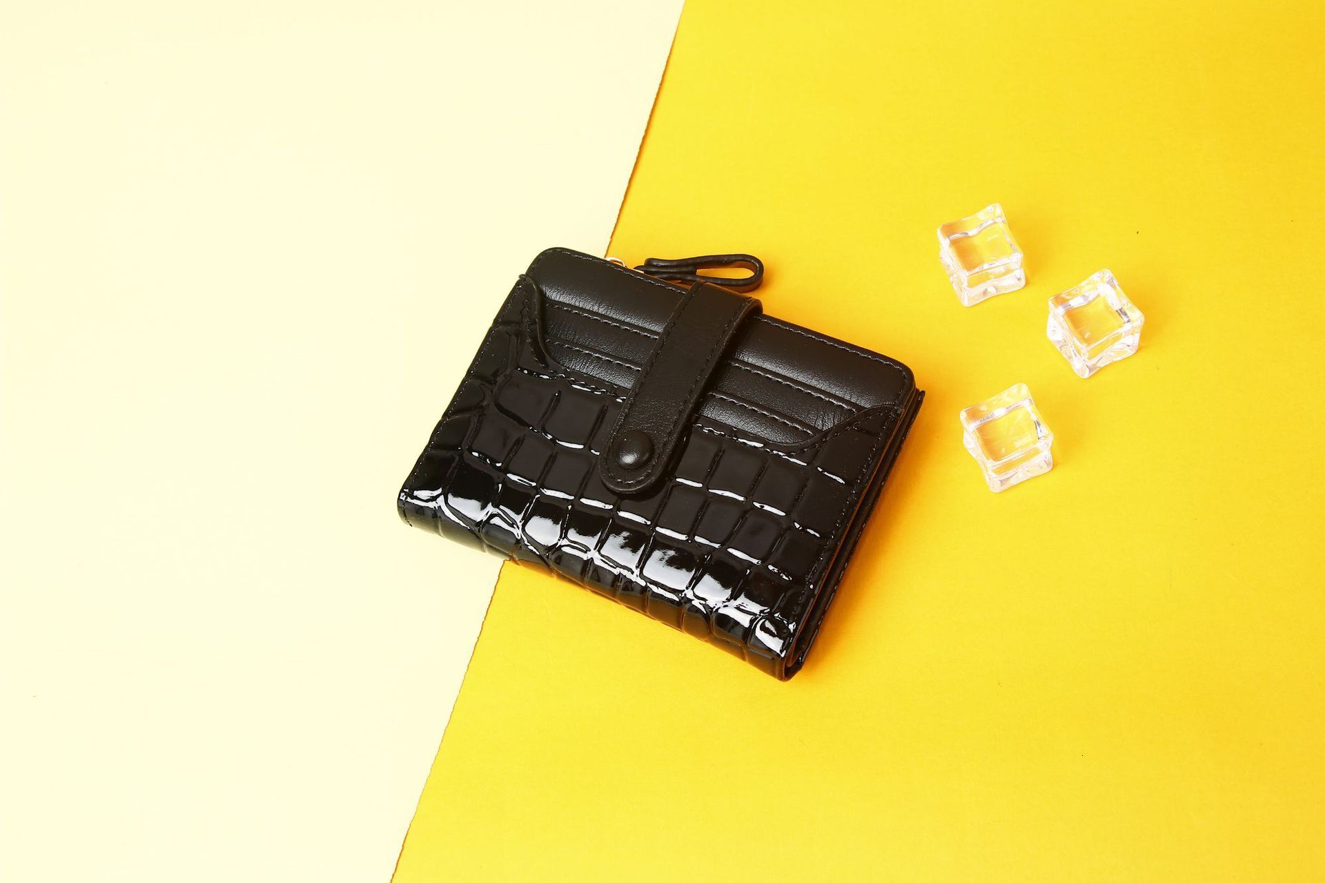 New Short Women's High-end Multi-card Slot Multi-functional Card Holder Solid Color Stone Pattern Coin Purse Wallet