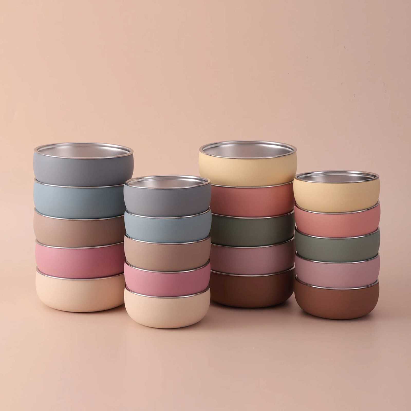 2PCS Baby Stainless Steel Dinner Set Detachable Baby Feeding Bowl Silicone Baby Food Dish Plate BPA Free Childrens Tableware X250806