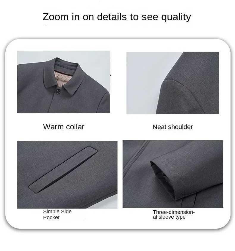 Winter Luxury Down Jacket Mens Long Business Casual Detachable Lining White Duck Down Warm Coat Male Brand Lapel Trench Coat W250806