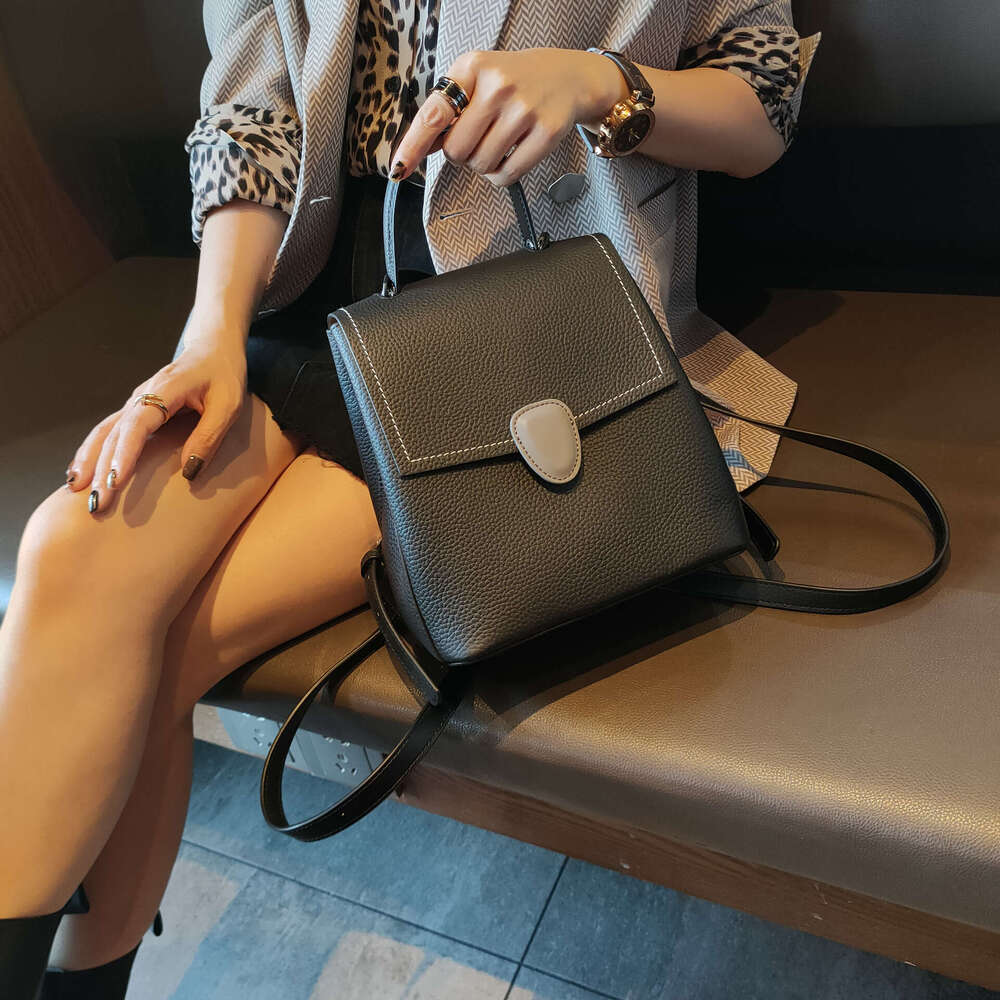 for Women New Trendy Brand First Layer Cowhide Women's Bag Korean Fashion Versatile Commuter British Style Backpack designer bag B5