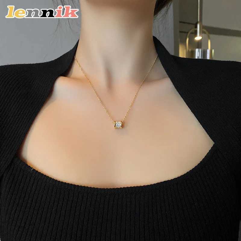 LENNIK Summer New Light Luxury Small Waist Wens Collaone Chain with High-end Design and Small Steel Ring Necklace S250806