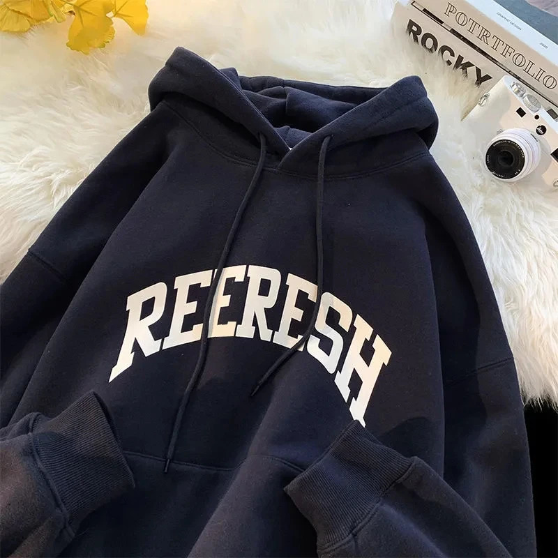 100% Cotton Mens Hoodies American Letter Hip Hop High Street In Sweatshirts Autumn Y2K Couple Vintage Oversize Hoodies 250805