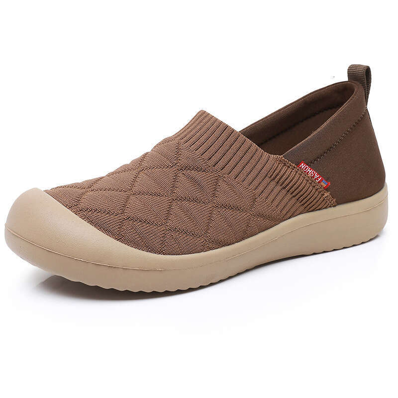 Spring and Autumn New Women's Non-Slip Soft Sole Slip-On Lazy Flat Lightweight Single Casual Breathable Mom Shoes