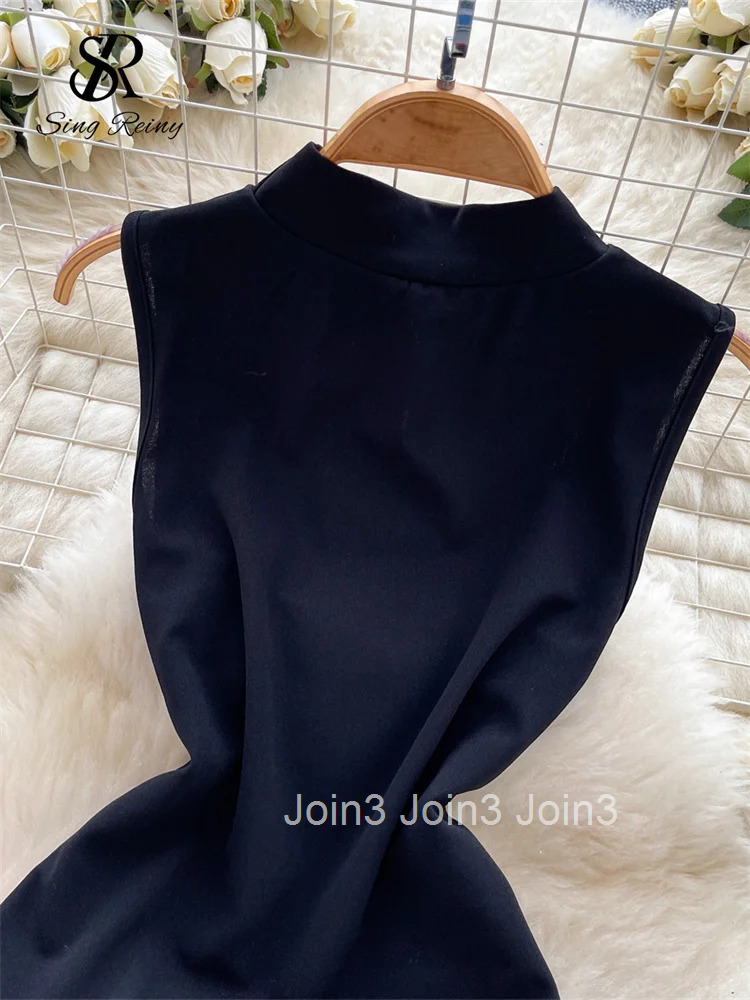 Senior Party Ruffles Short Dress Ladies Sleeveless 3D Floral Chic Vacation Dress Newest Streetwear Birthday Sundress