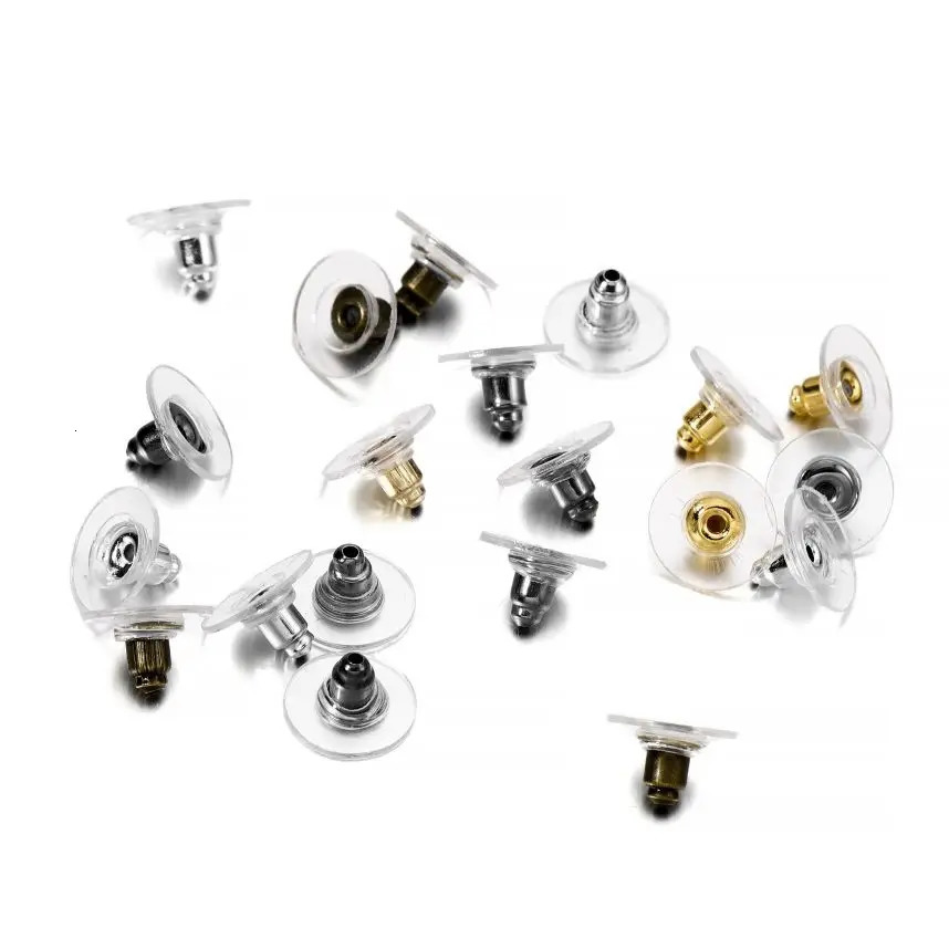 100Pcs Rubber Earring Backs Post Nuts Silicon Steel Earnuts Stud Back for DIY Jewelry Making Accessories 250804