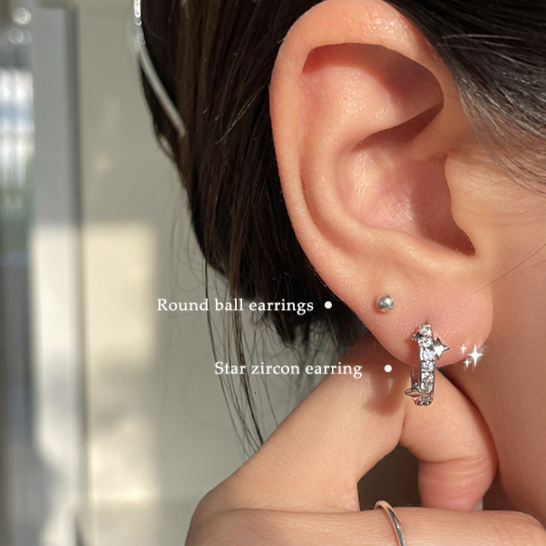 Free Shipping Designer Luxury Jewelry New Women's High-end Zircon Earrings Niche Sense Pure Silver Needle Ear Accessories