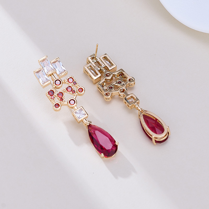 European Style Luxury Zircon Water Droplet High-end Earrings, Free Shipping, Designer Jewelry, Grand Banquet, Fashionable Temperament Earrings Accesso