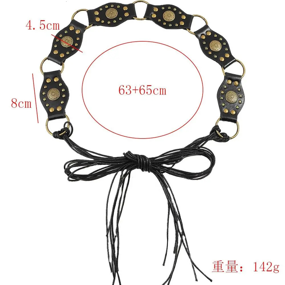 Western Style Disc Belt Girls Lolita Punk Y2K Wide Disc Belt Vintage Soft Exaggerated Cowboy Hollow Belt for Women 250806