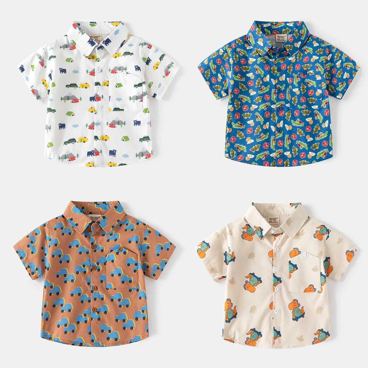 Baby Boys Printed Shirt Baby Short Sleeve Shirt Children Fashion Printed Shirt X250806