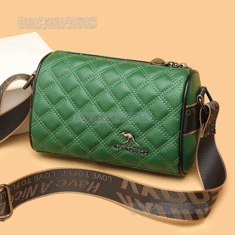 Soft Leather Womens Bag First Layer Cowhide Small Bag 2025 New Trend Fashion Wide Shoulder Strap Single Shoulder Crossbody Bag H250806