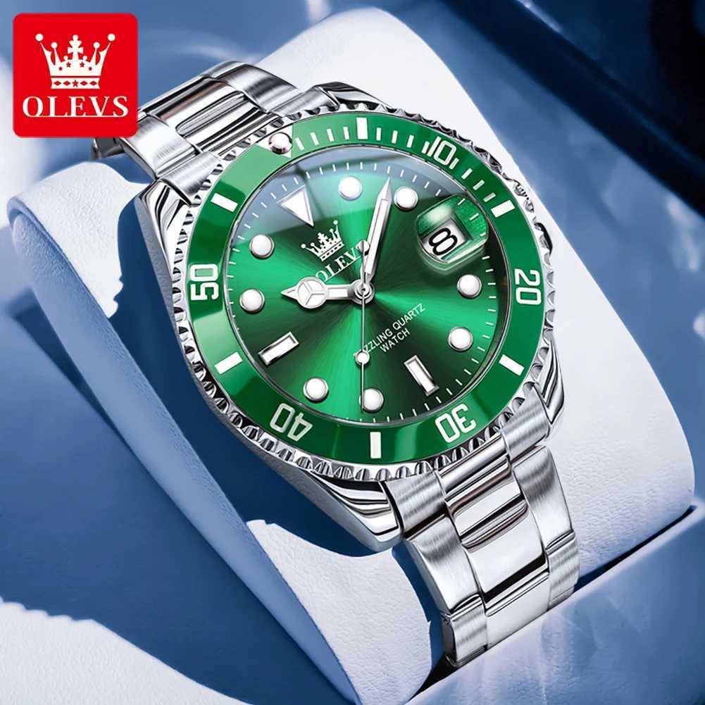OLEVS Mens es 5885G Top Brand Classic Luxury Fashion Original Quartz for Men Diving Timing Bezel Waterproof Luminous W250806