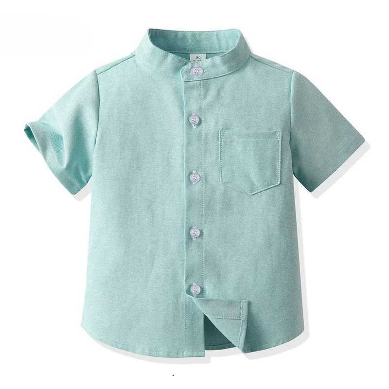 New Children Boys Gentleman Shirts Kids Short Sleeve Casual Tops Infant Toddler Girls Blouses Formal Clothing Summer Clothes X250806