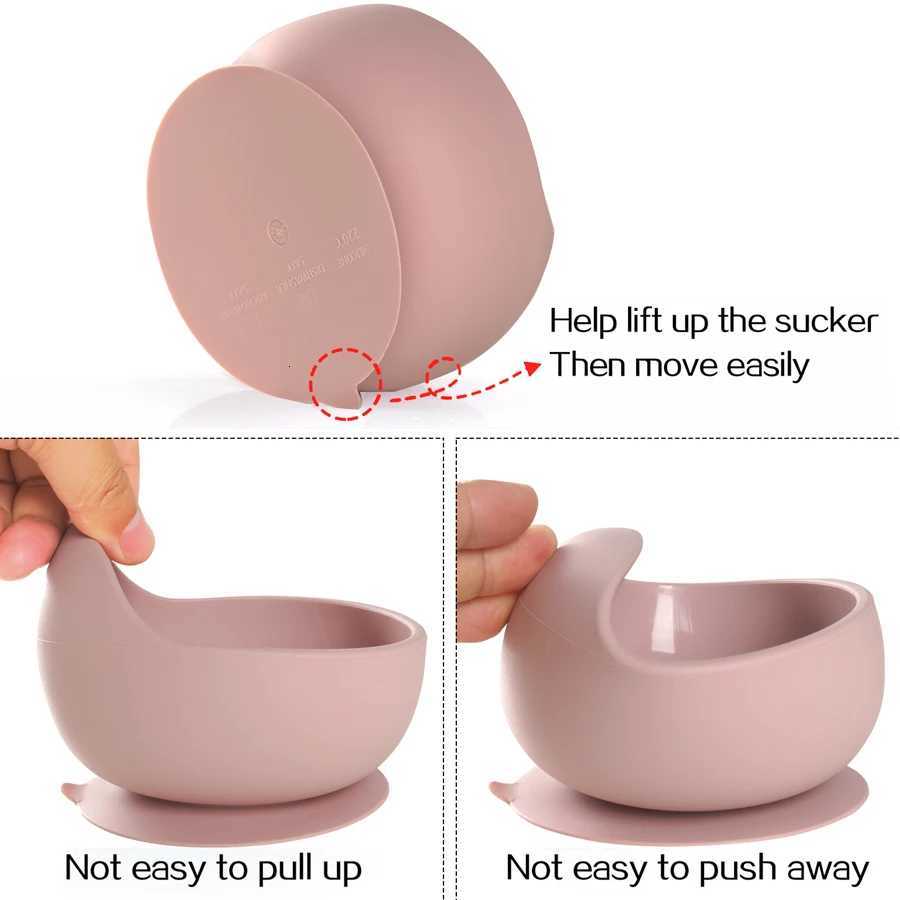 4pcs/Set Baby Childrens Tableware Waterproof Bib Cartoon Printed Drool Apron Feeding Sucker Bowl Dishes Plate Baby Supplies X250806