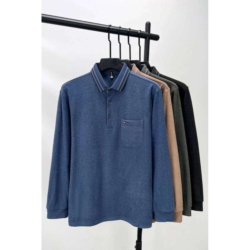 High quality long sleeve men's polo shirt autumn new style pocket embroidery high-end design clothing comfortable casual T-shirt