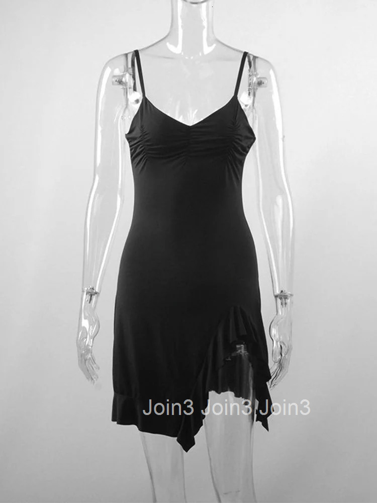 Summer Sexy Womens Sleeveless Mini Dress Backless Strap Black Bodycon Split A-Line Elegant Streetwear Party Wear