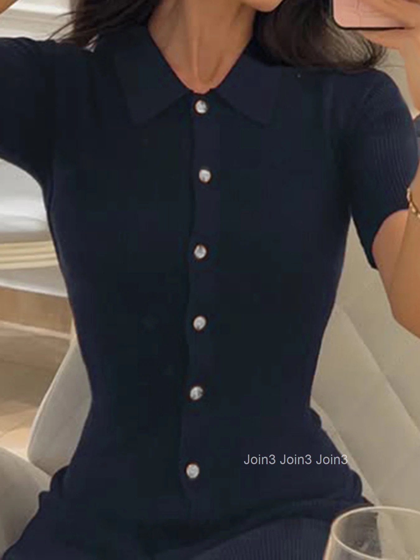 Solid Elegant Button Women Causal Simple Dresses Office Lady Fashion Trendy French Chic Dresses