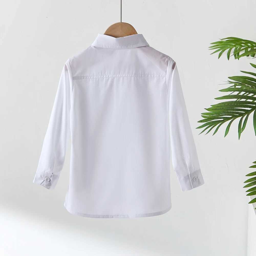 Baby Toddler Shirt Clothes School Uniform Boys Shirts White Long Sleeve Turn-down Collar Short Sleeve Kids Shirt For Children X250806