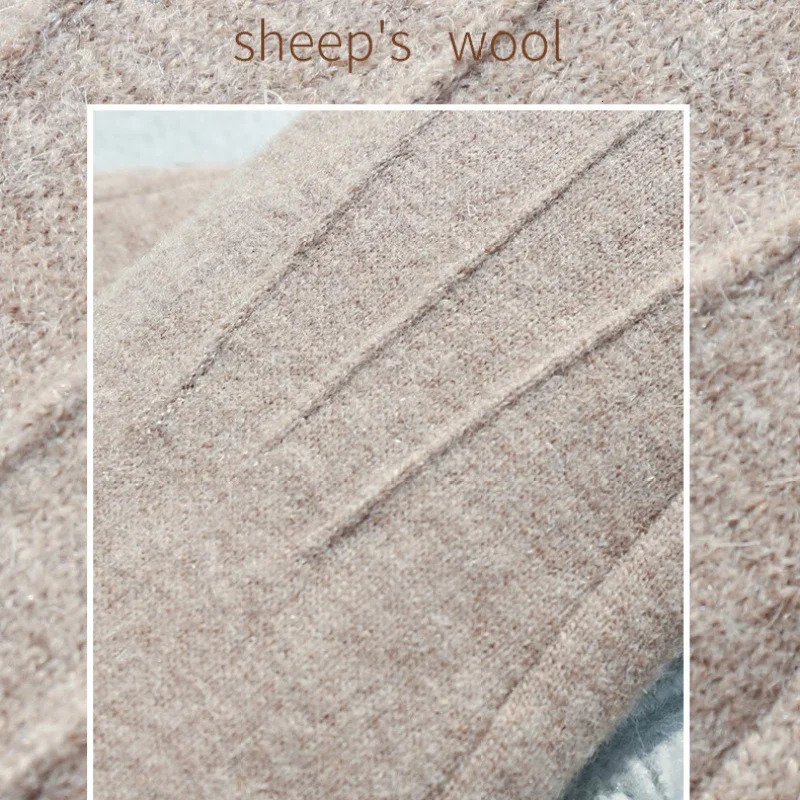 Women Cashmere Gloves Outdoor Fashion Touch Screen Gloves Autumn Winter Cute Furry Warm Mitts Full Finger Mittens Female Gloves 250806