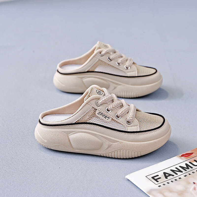 Lightweight Thick-Soled Breathable Half Slippers 2025 Summer Casual Versatile Slip-On Sandals for Women 6608-1