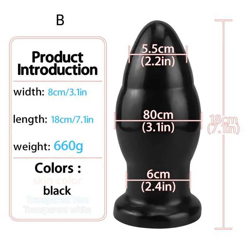 huge anal plug dildo stimulates anus and vagina big butt plug with suction cup anal dilator sex toys for women men masturbator 18 XJ250806