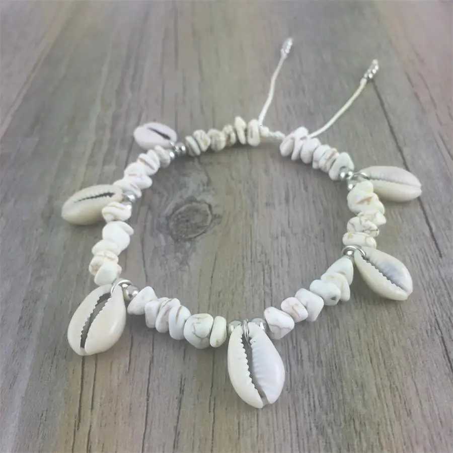 Bohemian Shell Beads Stone Anklets For Women Vintage Woven Rope Pendant On Leg Anklet Beach Ankle Jewelry New Gift Y250805