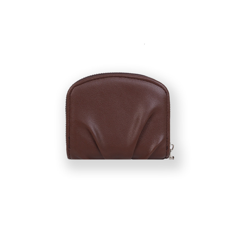 Korean Version INS New Style Wrinkled Wallet for Women Simple Cute Compact Internet Celebrity Solid Color Versatile Coin Purse WALLE