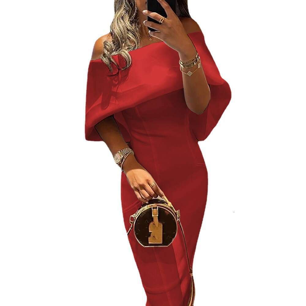 Women's Off-Shoulder Slim Fit Bodycon Spring Dress 661 B5