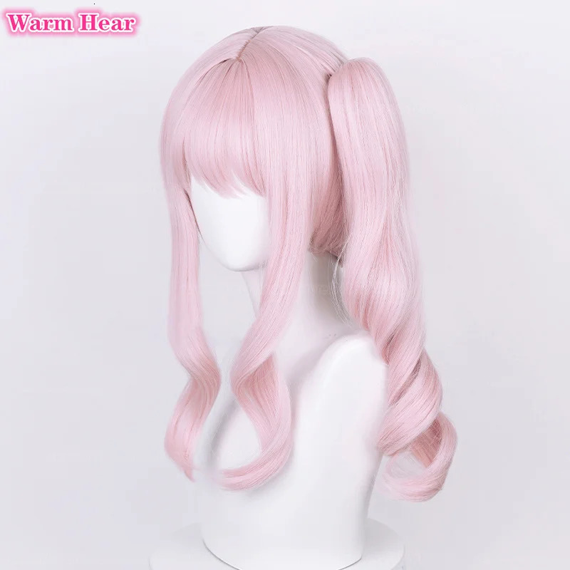 Anime Synthetic Hair Akiyama Mizuki Cosplay Wig Long 45cm Light Pink Curly Wig Heat Resistant Hair Halloween Party Woman Wigs 250805