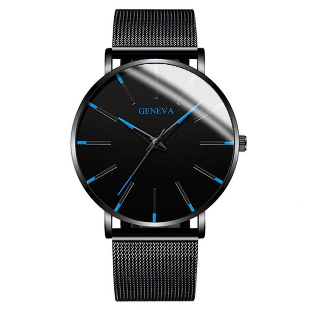 Fashion Ultra-thin Men Busin es Steel Mesh Band Males Quartz Watch W250806