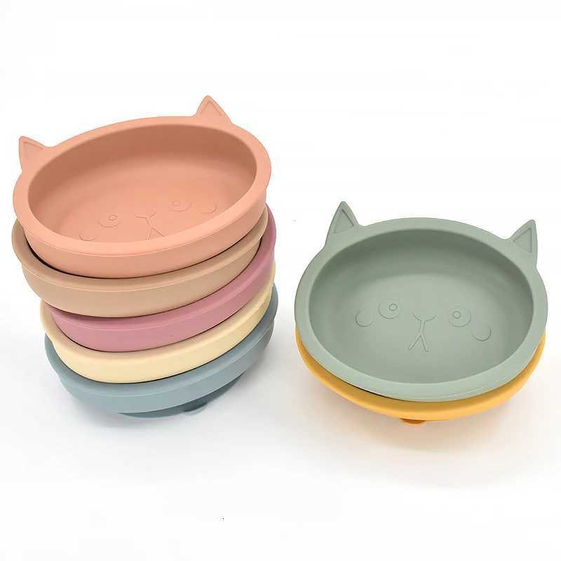 Baby Silicone Feeding Plate Silicone Sucker Bowl for Kids Waterproof Suction Bowl BPA Free Childrens Tableware Kitchenware X250806
