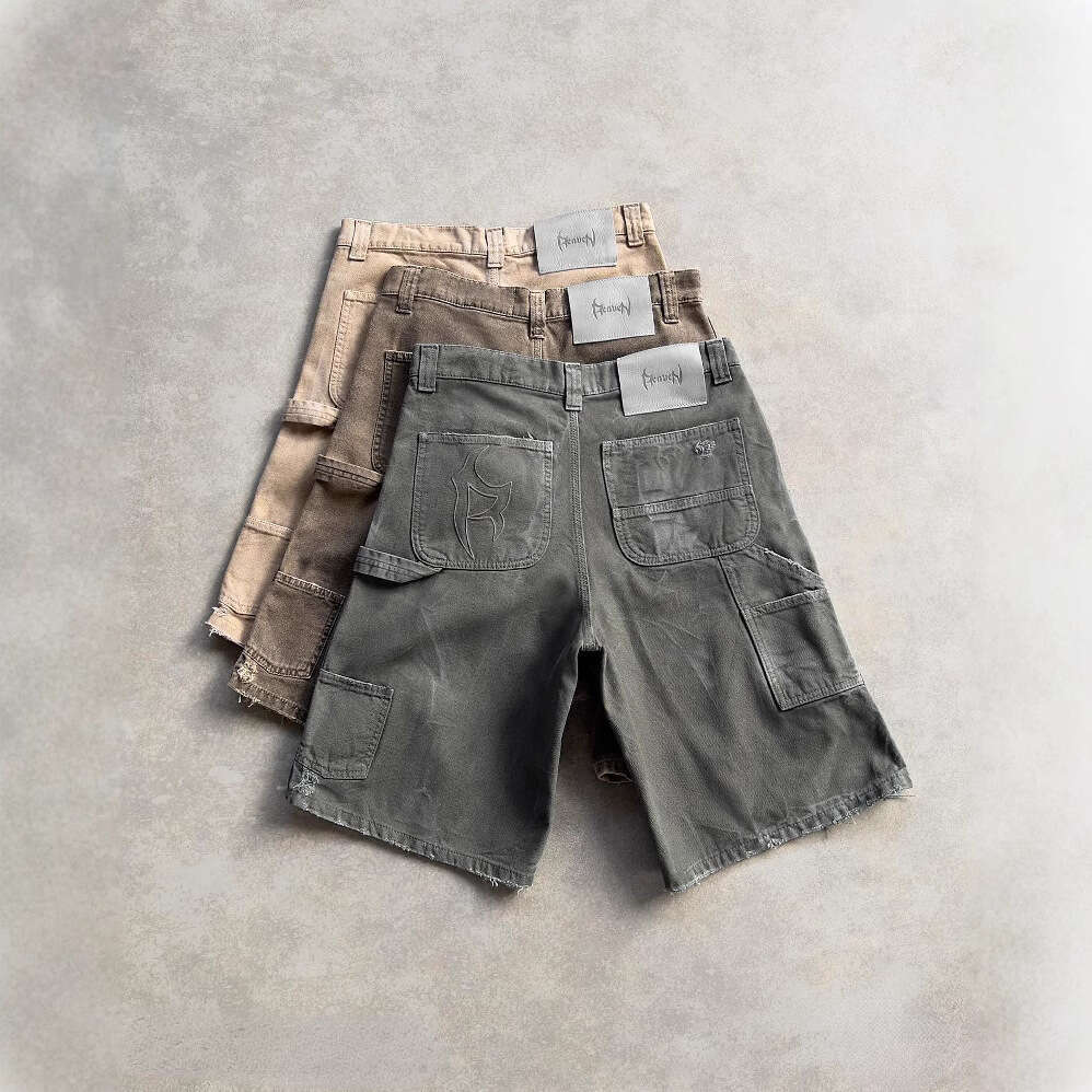 Trendy Brand Washed Vintage Five-Point Denim for Men High Street Design Sense Ripped Loose Versatile Mid-Length Shorts