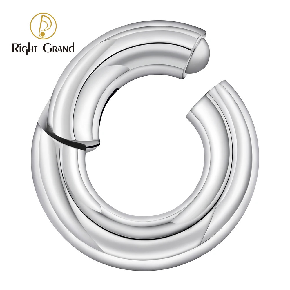 Right Grand ASTM 36 Large Gauge 6G 8G 10G Single Hinged Clicker Segment Hoop Ring Septum Nose Piercing 250805