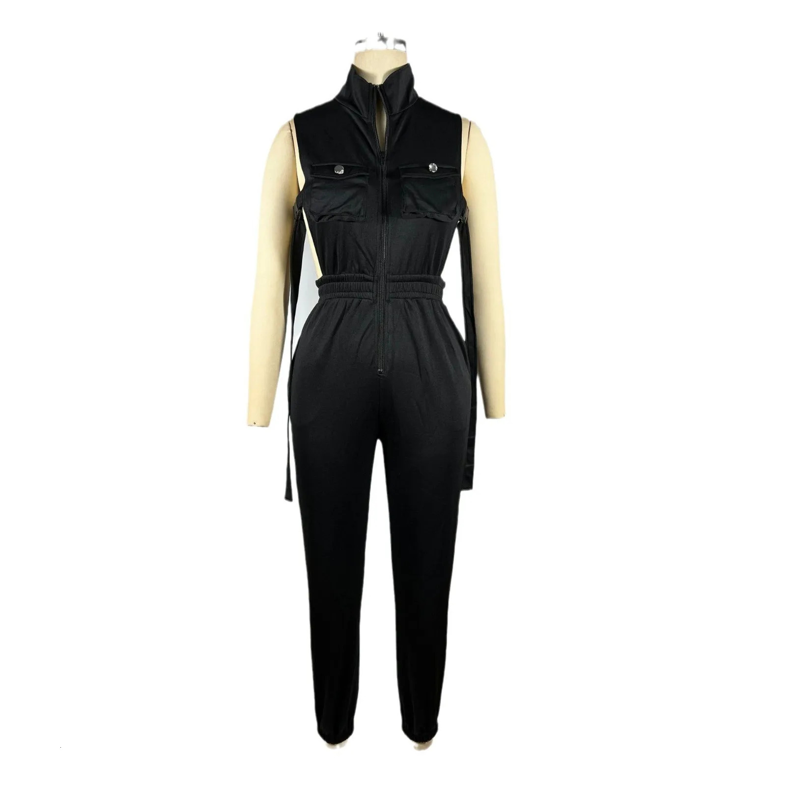 Jumpsuits for Women Summer Sexy Spicy Girl Side Button Zipper Sleeveless 4 Pocket Jumpsuit Streetwear Fashion Overalls 250804