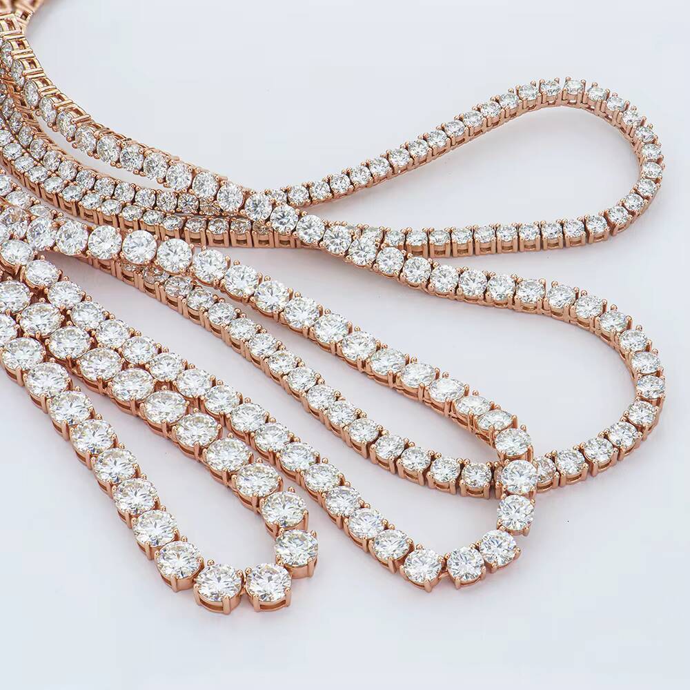 High Quality Mens Unisex Hiphop S925 Sterling Silver Jewelry Ice Vvs Gra Mossanite Moissanite Diamond Tennis Necklace Link Chain