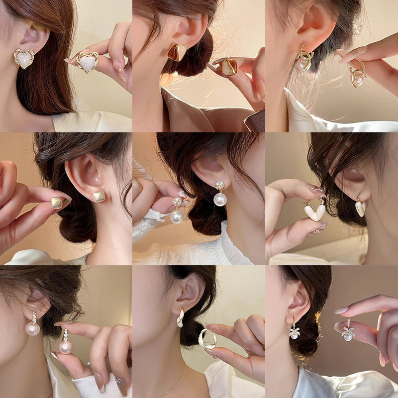 Free Shipping Designer Luxury Jewelry European And Americanhigh-end Earrings For Women New Ins Style Pearl Stud Earrings Versatile Ear Accessories