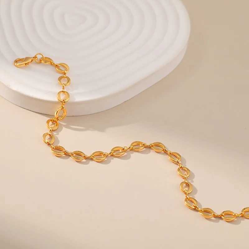 Copper Plated 18K Gold Round European And American Metal Texture O Chain Design Simple Chain Anklet Women Romantic Jewelry Y250805