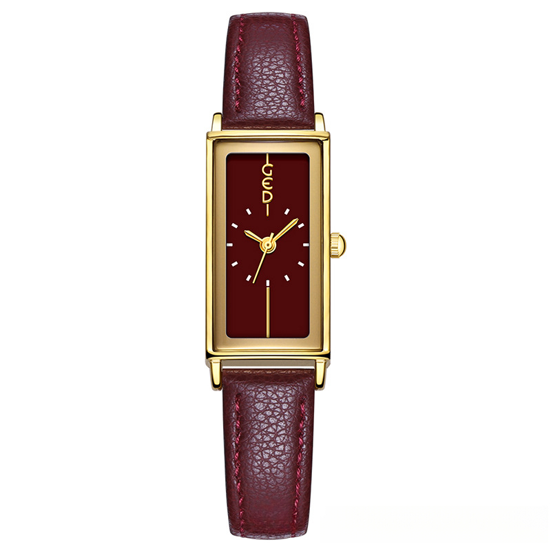 Fashionable Ankara-Inspired Red Leather Band Analog Watch for Her