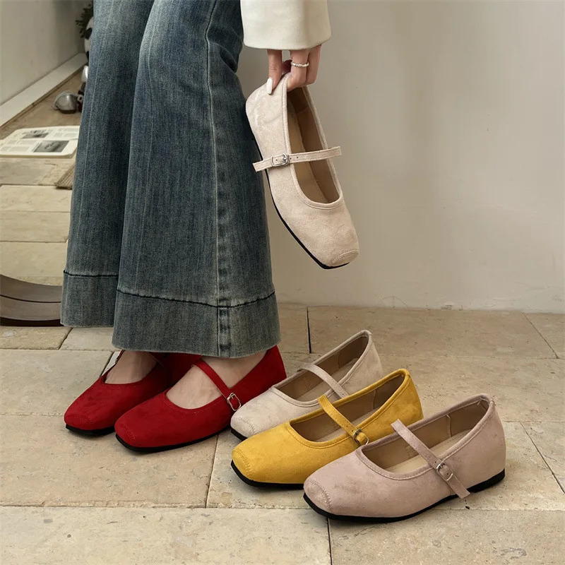 Retro Style Internal Elevation Women Mary Jane Shoes Ladies Soft Sole Dress Flats Casual Street Style Shoes 250731